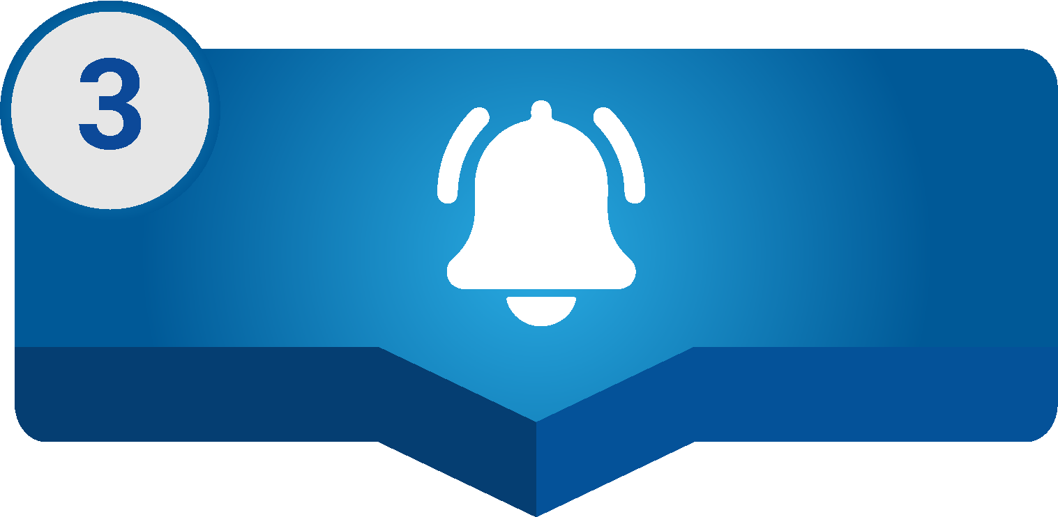 icon for a notification bell reading the number 3
